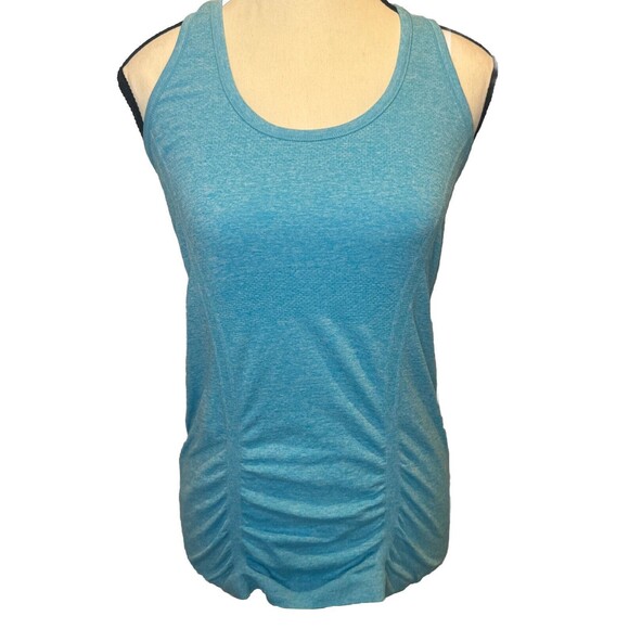 Athleta Tops - Women’s Athleta TURQUOISE Fastest Track Runched Racer Back Tank Top Sz Medium